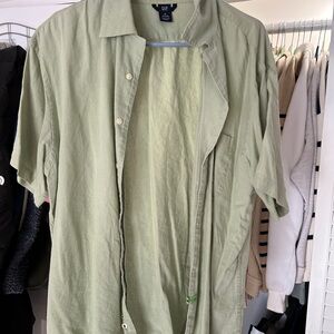 GAP Men's Light Green Shirt linen